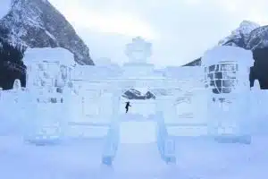 Ice Castle at Lake Louise in Banff