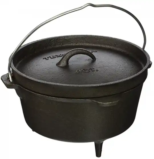 Campmaid 12 Pre-Seasoned 7 Quart Dutch Oven Without Legs