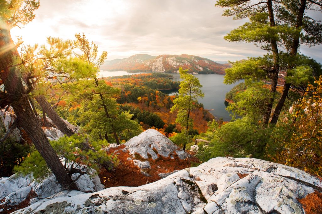 View of lake and La Cloche mountains in Killarney Provincial Park