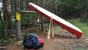 Canoe gear at loop lake