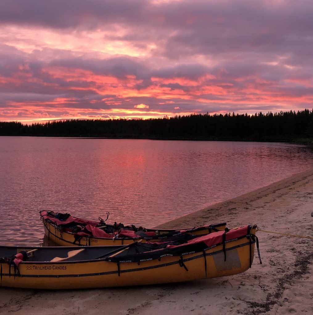 Pink sunset at broadback river