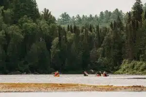 boaters canoeing in spanish river