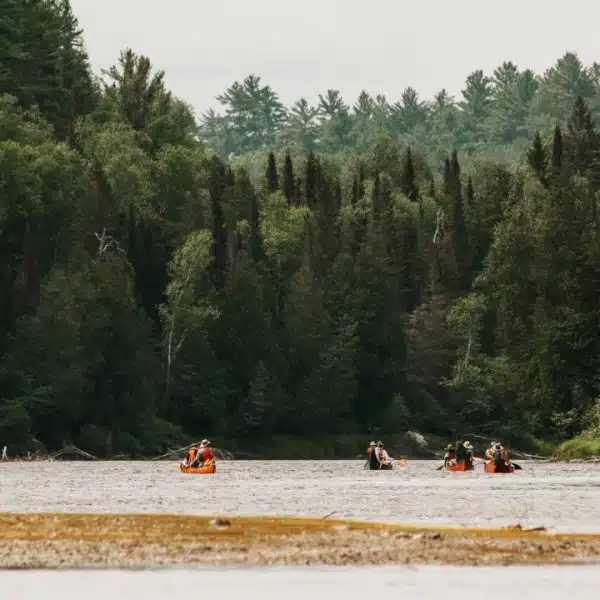 boaters canoeing in spanish river