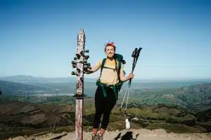 Woman posing at top of Mission Peak
